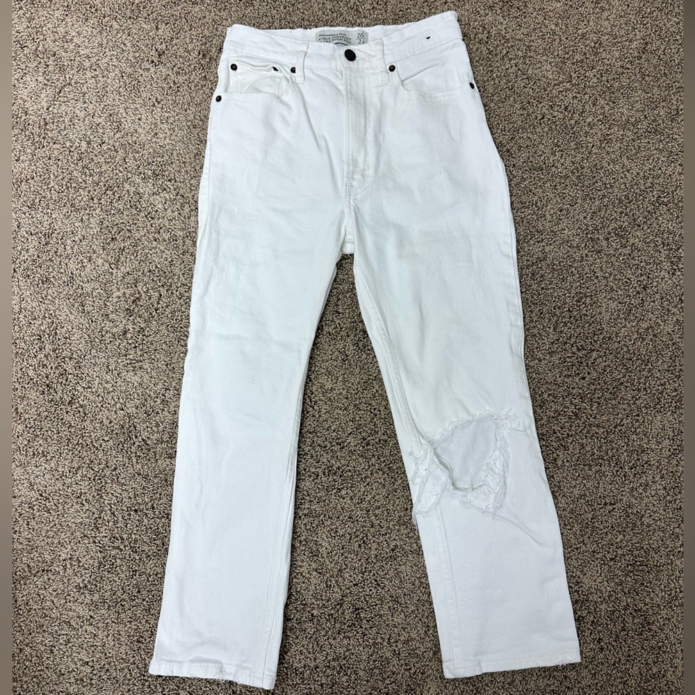 Abercrombie & Fitch ankle straight ultra high rise jeans